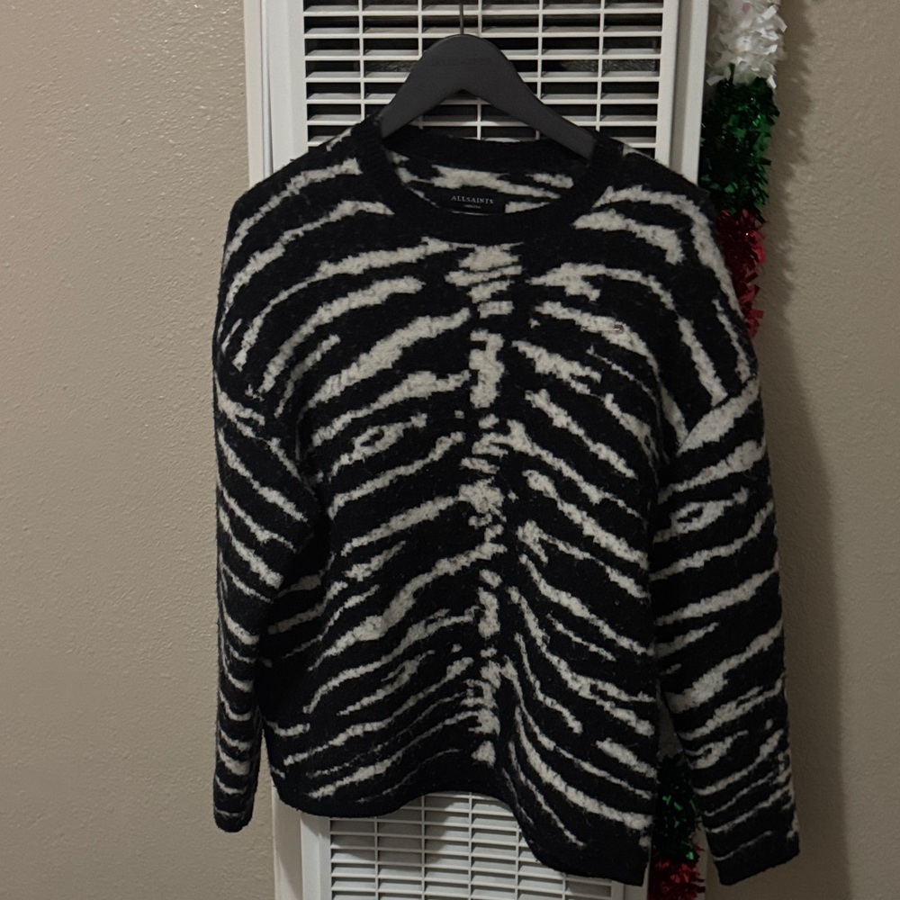 All Saints 2024 Black and White skeleton Sweater